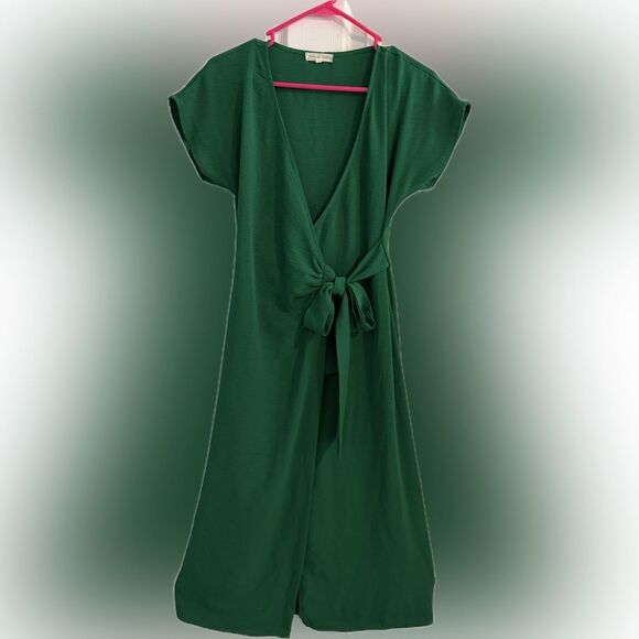Green Wrap Dress Joie De Vivre - Picture 2 of 6